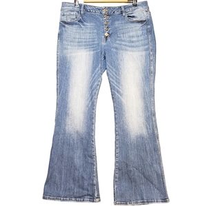 Kancan Signature Mid-Rise Flare Jeans Size 34 Button Fly